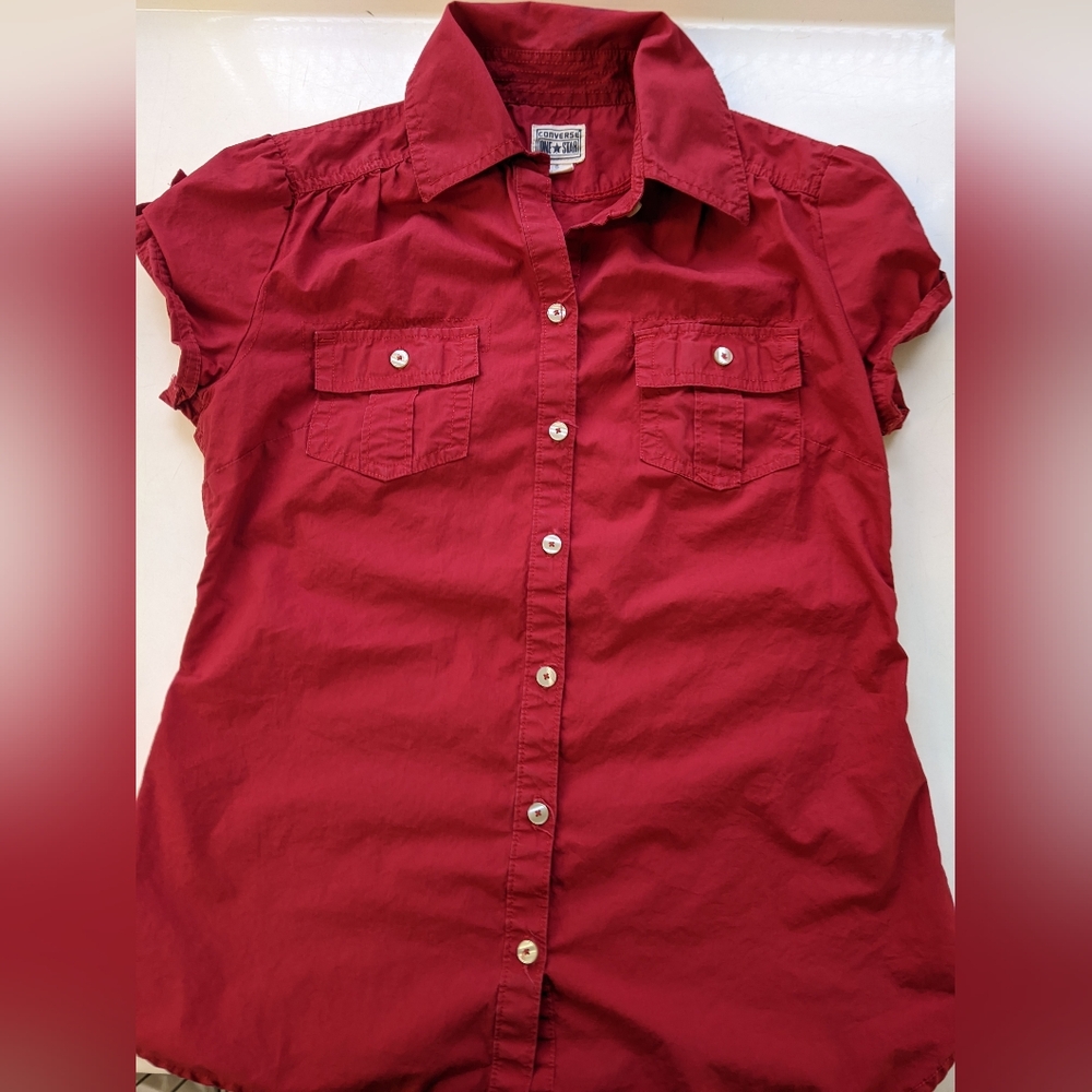 Red Converse Button Down Top - image 1